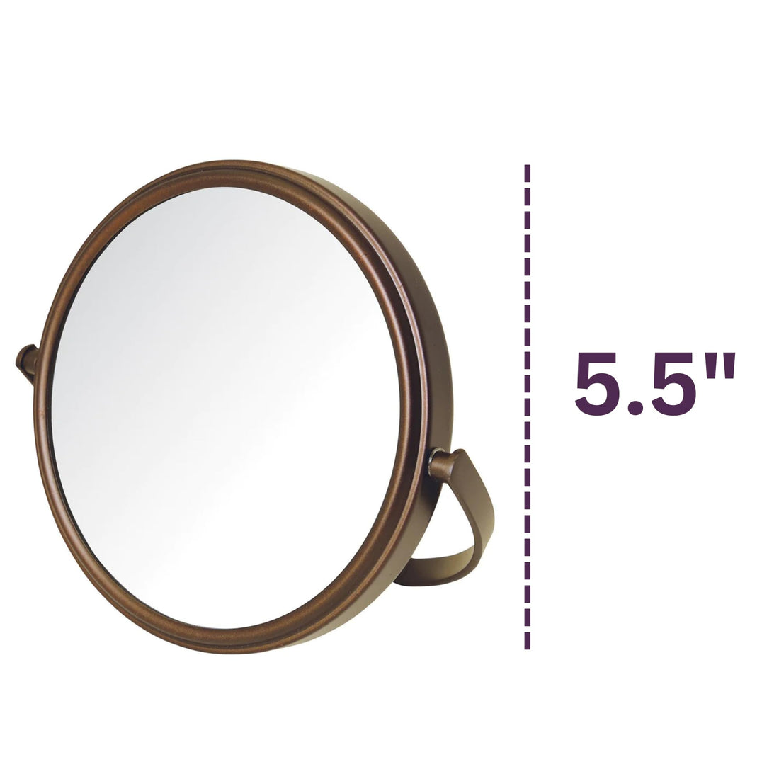 Jerdon MC109BZP Dual-Sided 5X/1X Magnification Table Top Makeup Mirror, Bronze Finish