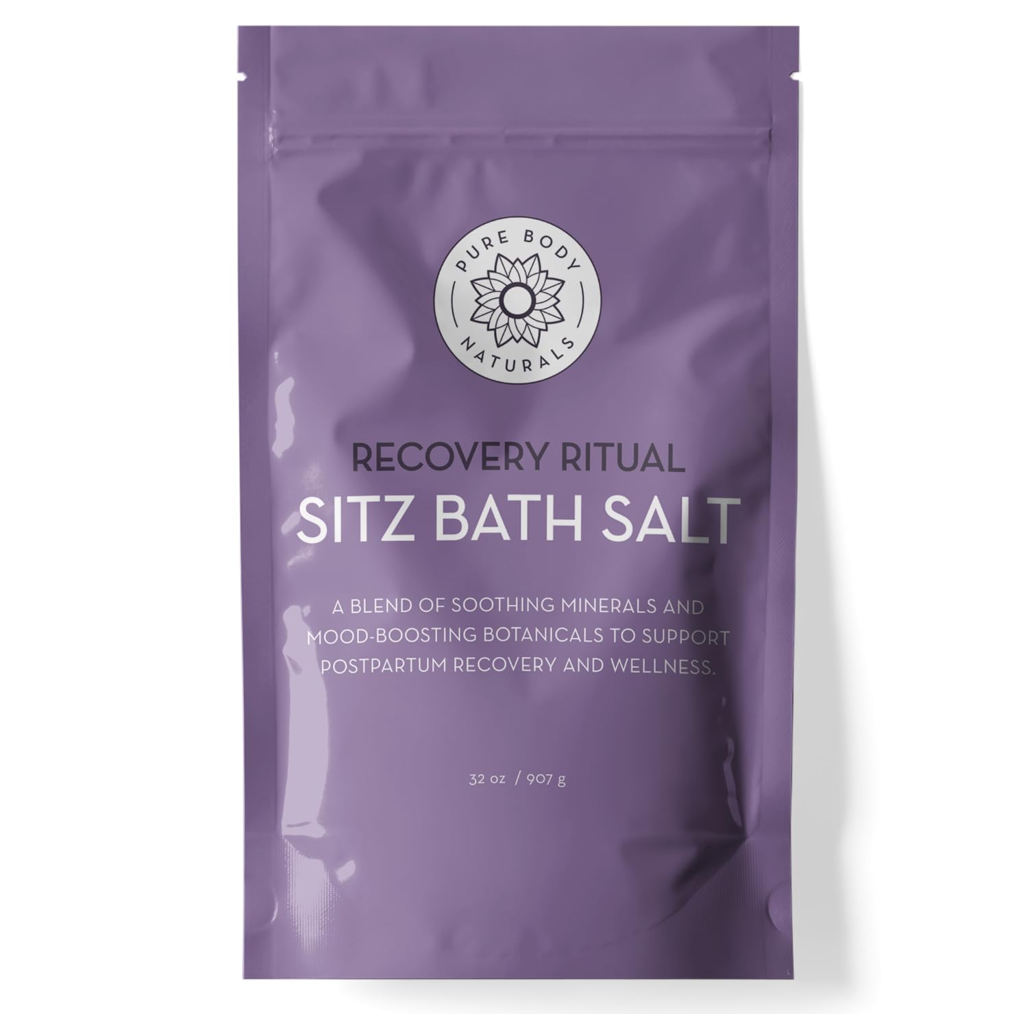 Pure Body Naturals Sitz Bath Salt – Postpartum Care and Hemorrhoid Comfort – Natural Soak for Self Care and Hemorrhoid, Post Partum Essentials, 32 Oz