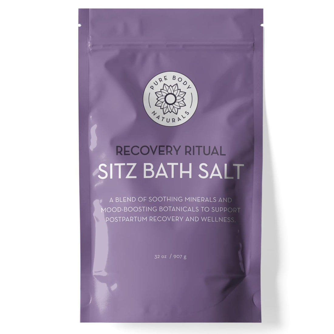Pure Body Naturals Sitz Bath Salt – Postpartum Care and Hemorrhoid Comfort – Natural Soak for Self Care and Hemorrhoid, Post Partum Essentials, 32 Oz
