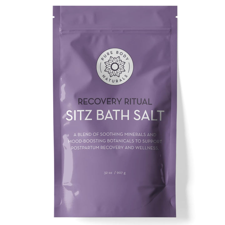 Pure Body Naturals Sitz Bath Salt – Postpartum Care and Hemorrhoid Comfort – Natural Soak for Self Care and Hemorrhoid, Post Partum Essentials, 32 Oz