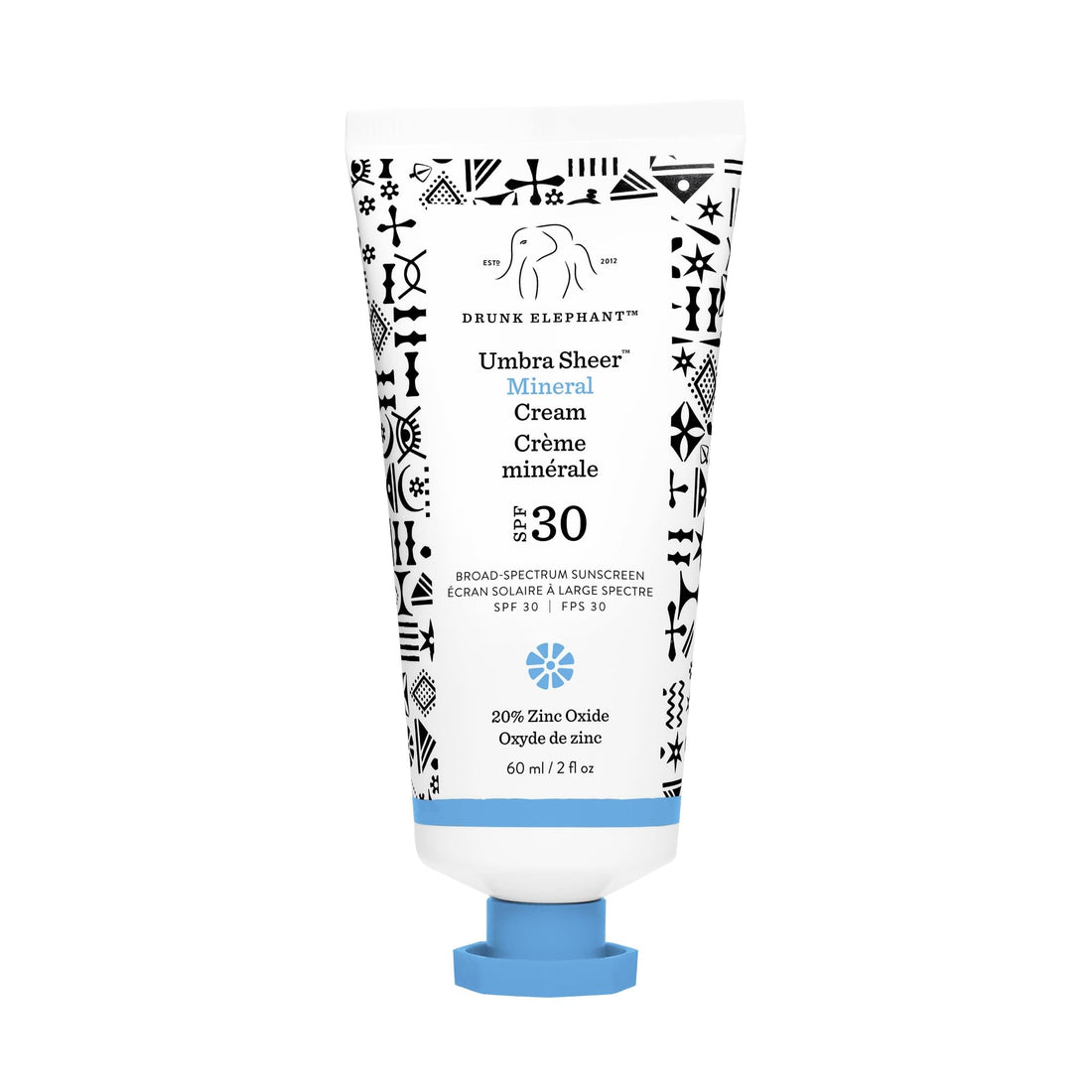 Drunk Elephant Umbra Sheer Mineral Cream (SPF 30) - 60 ml/2 fl oz - Mineral Sunscreen - Clean Clinical Skincare - Cruelty-Free - Dermatologist-Tested - Free of Essential Oils, Silicones, and Fragrance