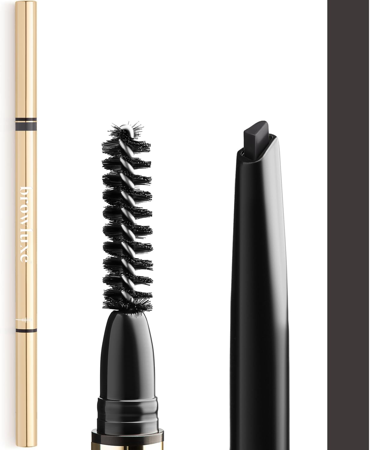 Browluxe Eye Brow Pencil | Ultra Thin Precision Eyebrow Pencil | Long Lasting, Waterproof Eyebrow Makeup | Nourishing Brow Definer Pencil | Ash