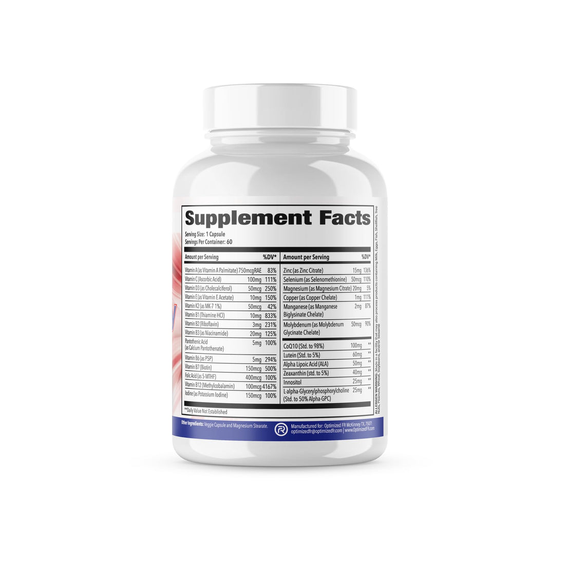 Fit4Duty Multivitamin+ for First Responders, One a Day Multivitamin Plus Other nutrients, 60 Servings, 2 Month Supply