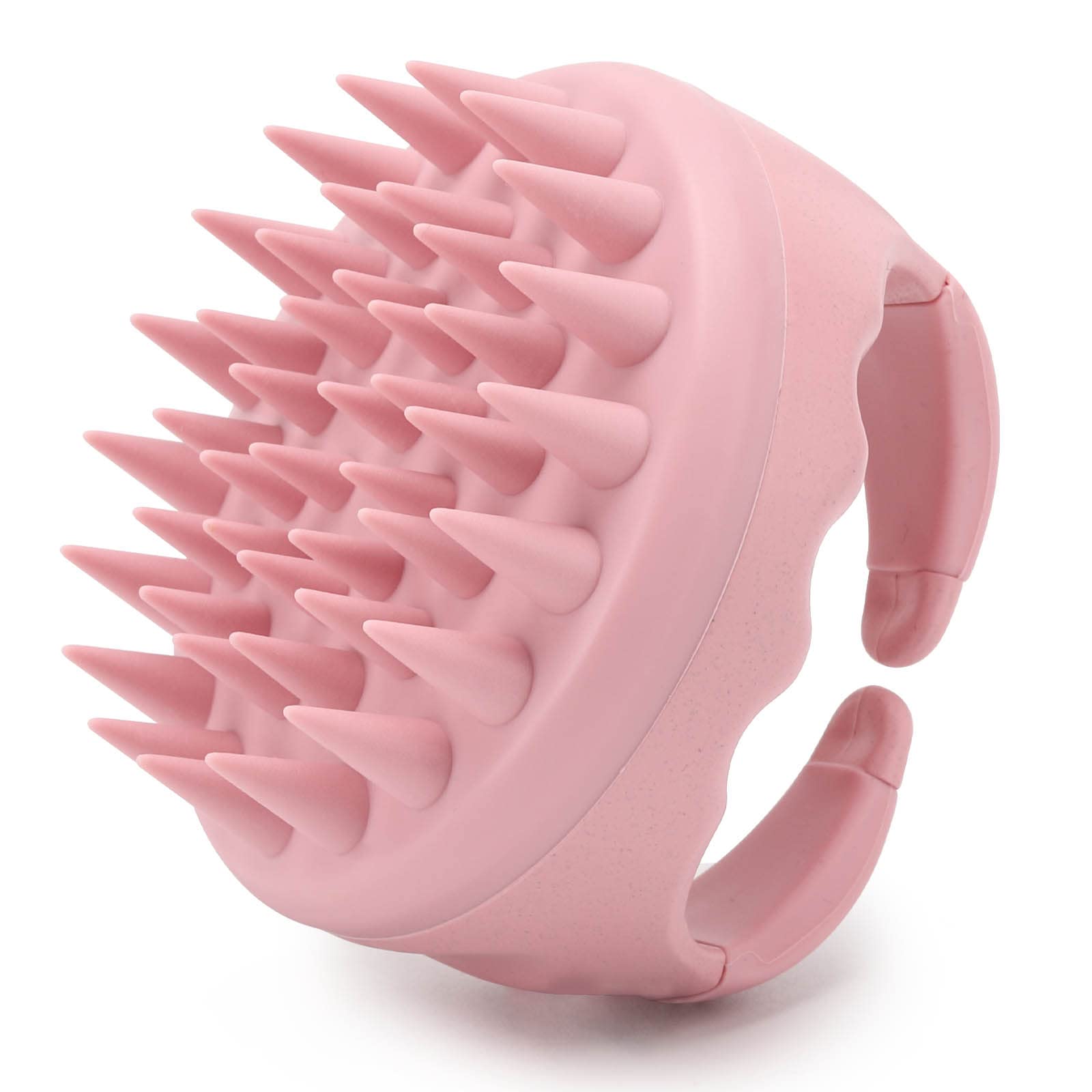 Scalp Massager Shampoo Brush Hair Scrubber Scalp Brush Silicone Scalp Exfoliator Hair Wash Tool for All Hair Types of Women, Men, Kids, Pets - Pink