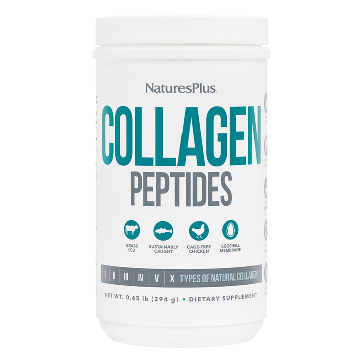 Natures Plus Collagen Peptides - 0.65 lbs Powder, Pack of 2 - Hair, Skin, Nail & Joint Health, Immune System Support - Non-GMO, Gluten Free - Up to 56 Total Servings