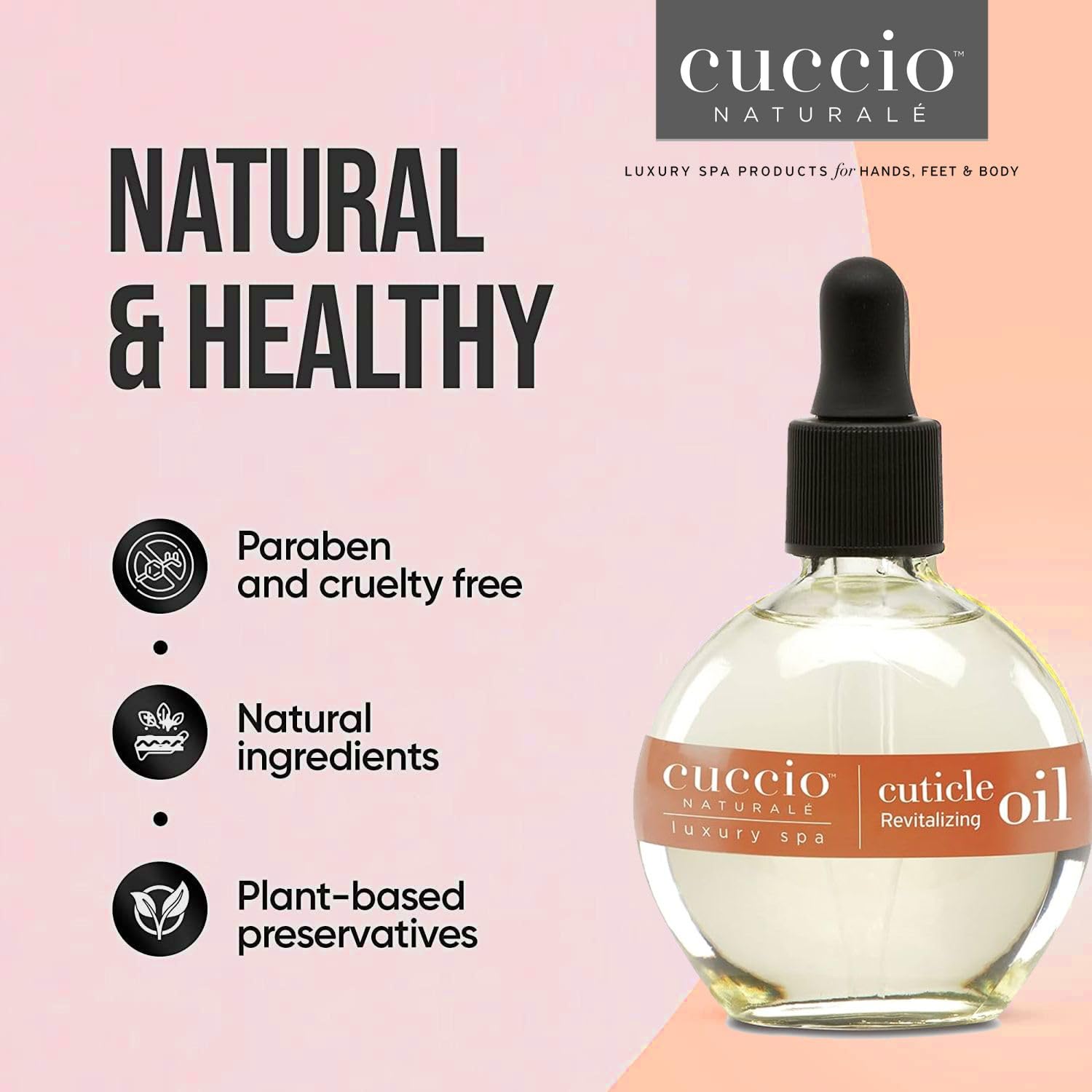 Cuccio Naturale Revitalizing Cuticle Oil - Hydrating Oil to Repair Cuticles Overnight- Remedy For Damaged And Thin Nails - Paraben And Cruelty Free Sweet Almond - 2.5 oz