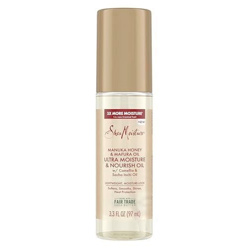 SheaMoisture Ultra Moisture & Nourish Oil Manuka Honey & Mafura Oil for Lightweight, Moisture-Lock, 3.3 oz