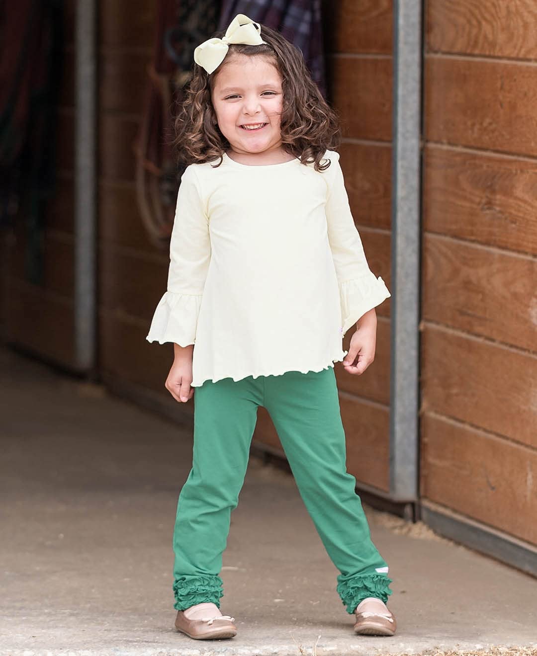 RuffleButts® Girls Ivory Bow Headband - One Size