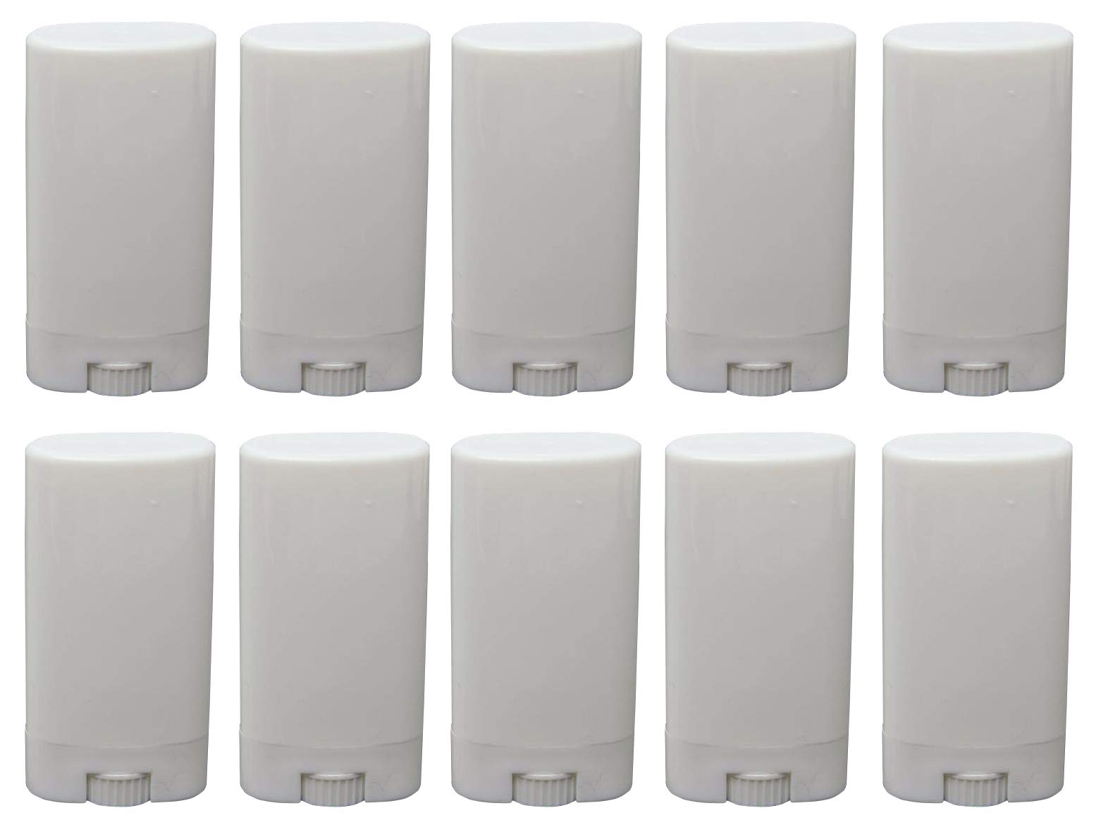 10pcs Empty Oval White Containers Small Sample Tubes Plastic Lip Balm Tubes Lipstick Tube 15ml/5ml (15ml)