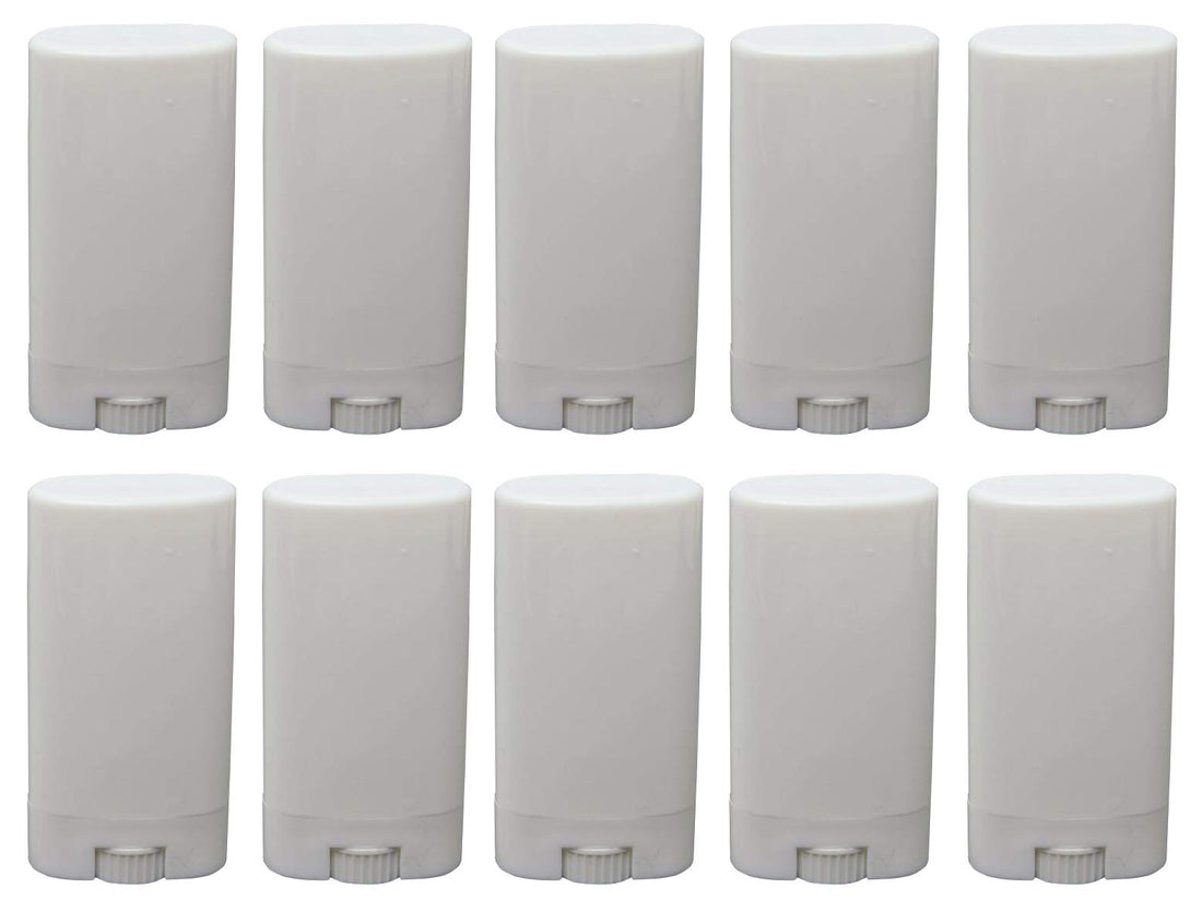 10pcs Empty Oval White Containers Small Sample Tubes Plastic Lip Balm Tubes Lipstick Tube 15ml/5ml (15ml)