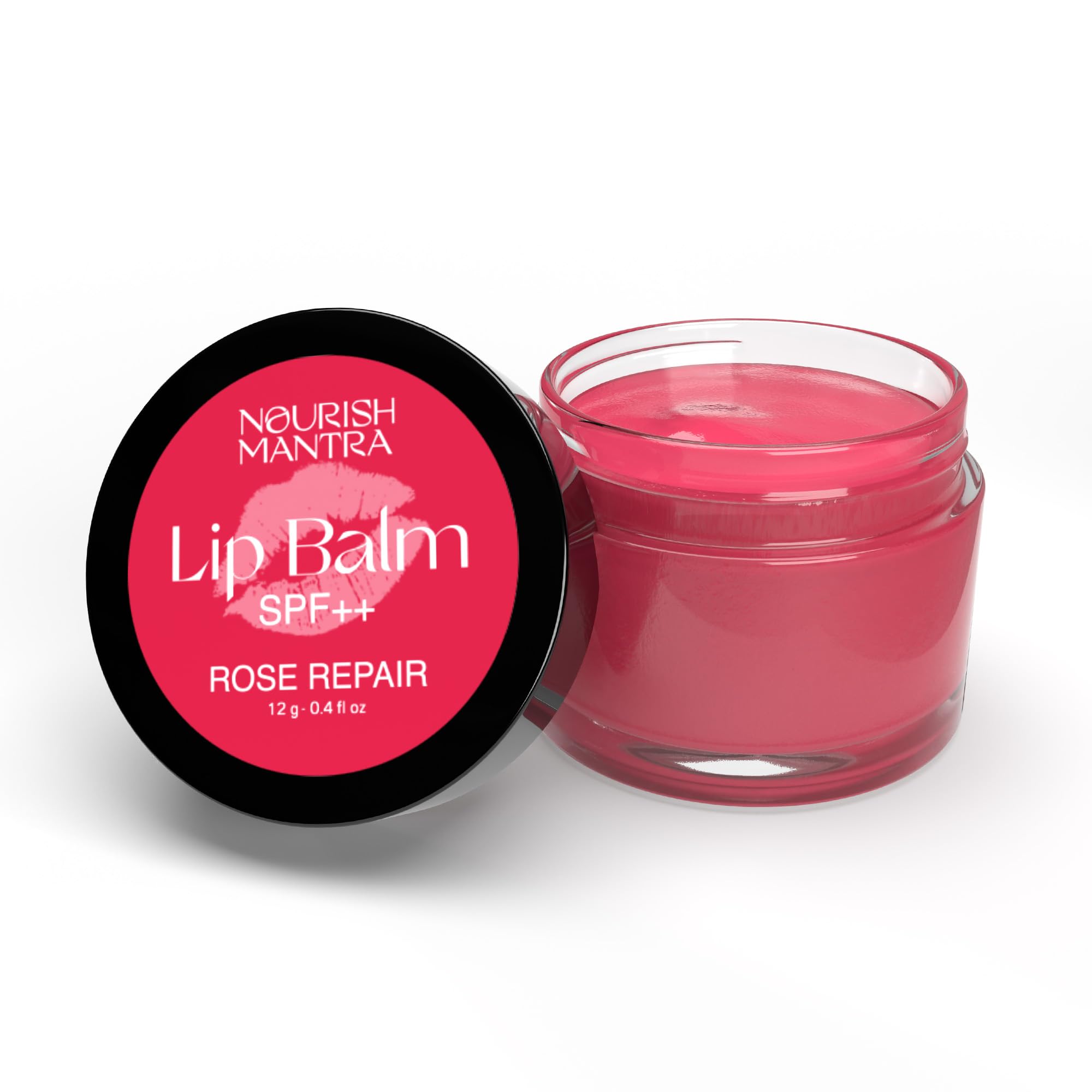 Nourish Mantra - Rose Repair Lip Balm with SPF | Made with Rose Extracts, Olive oil, Shea Butter, Vitamin E and Avocado Oil | For Dry, Chapped and Dark Lips | Best for Both Women and Men | 12g