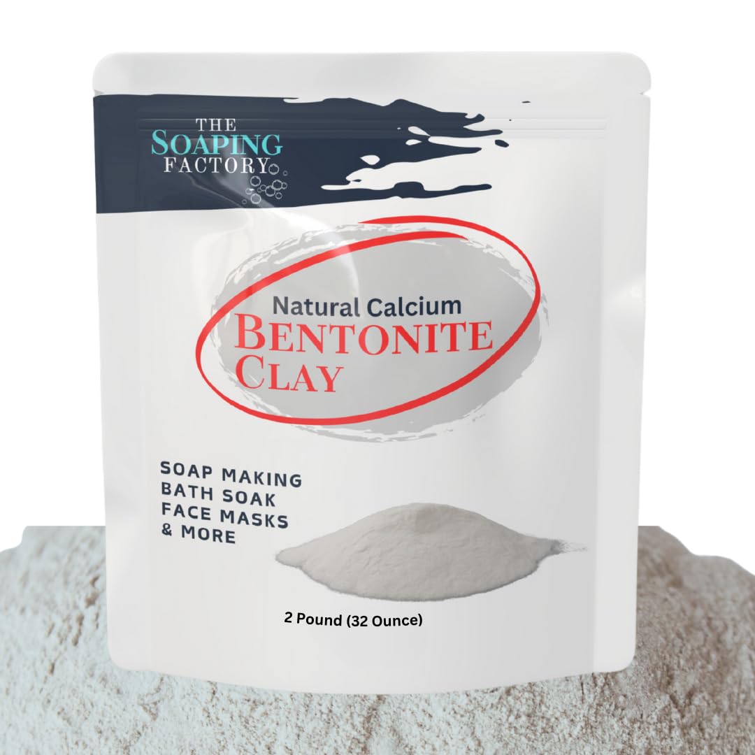 Bentonite Clay Powder – 32 ounce (2 pound) – Natural Indian Healing Clay for Face, Body, Hair, & Detox Baths – Deep Pore Cleansing & Skin Detox