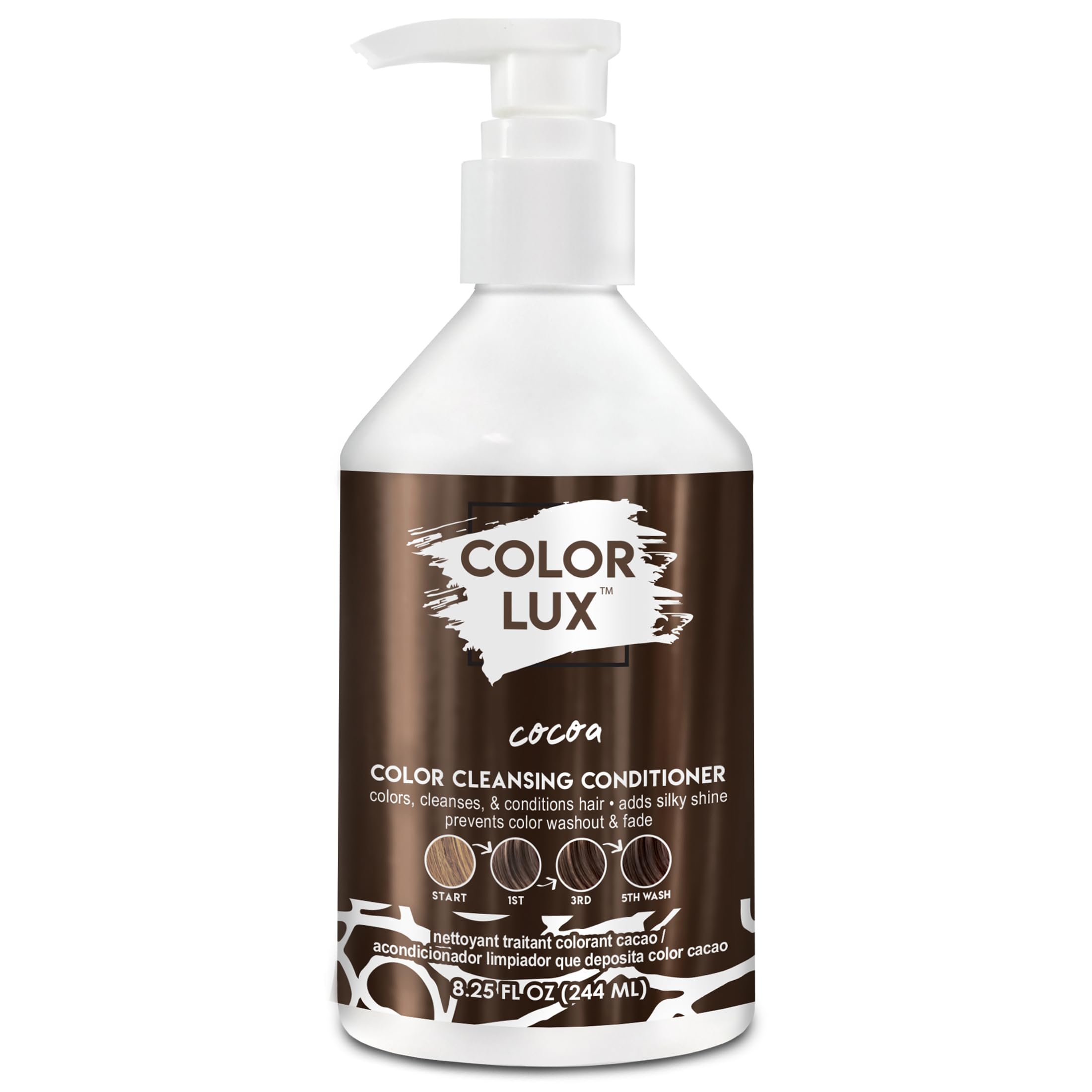 Color Lux Color Cleansing Conditioner, Cocoa, 3-in-1 Color Depositing Formula, Vegan, Sulfate-Free, Paraben-Free, 8.25 oz