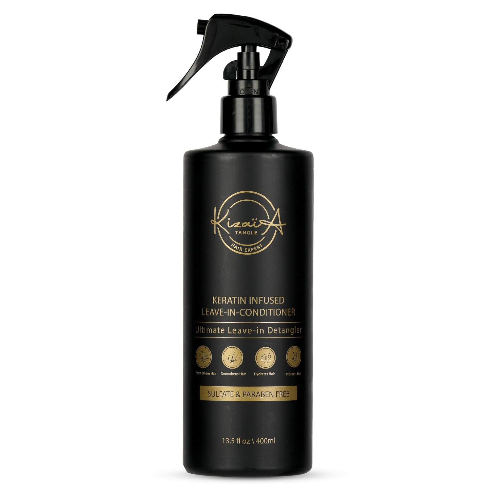 KizaiaCare Moisturizer & Leave-in Detangler Daily use for dry, tangle, matted, frizzy hair | Adds shine, and heat protection with Vitamin B5 | For all hair types, sulfate & silicone-free.