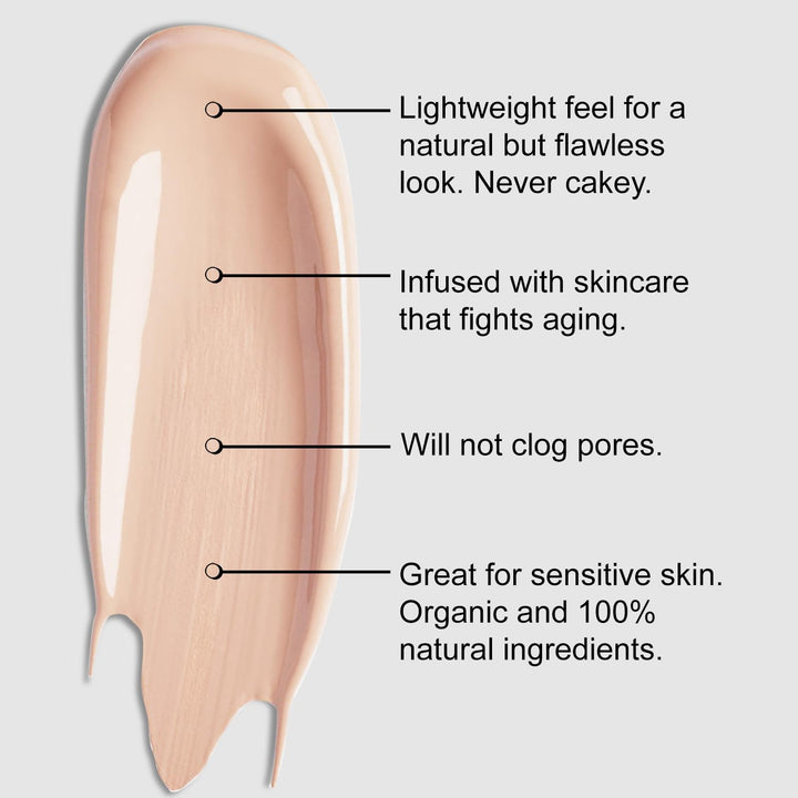 best organic natural vegan gluten-free aloe-based lux liquid foundation, made in usa by baeblu, cream