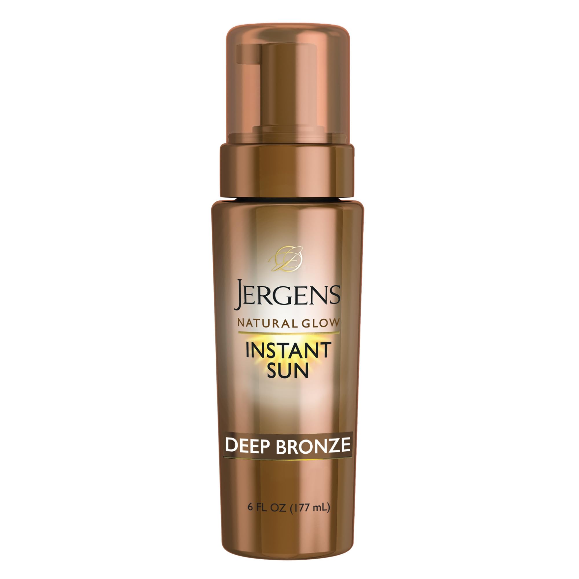 Jergens Natural Glow Instant Sun Body Mousse, Deep Bronze Tan, 6 Ounce Sunless Self-tanner, for a Natural-looking Tan