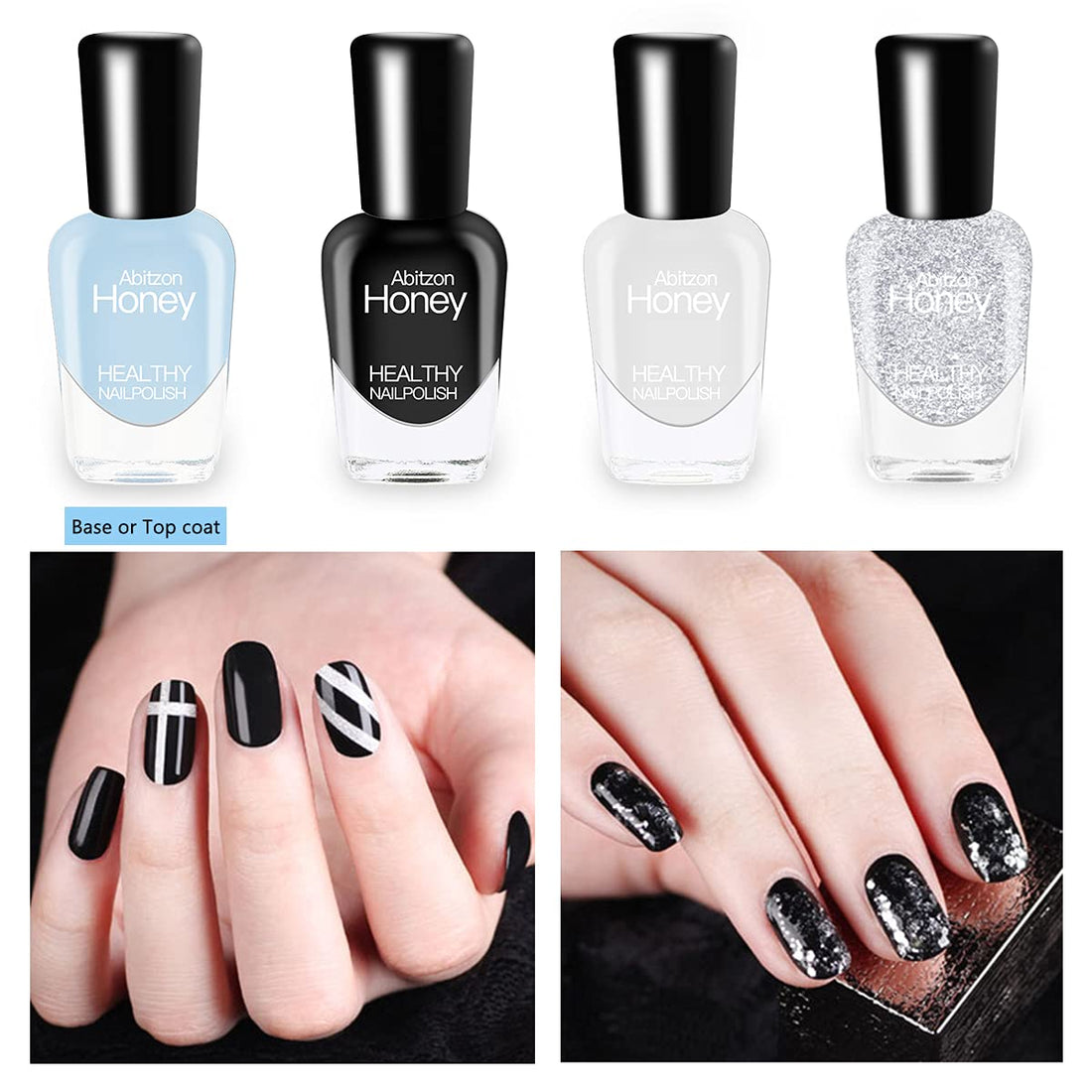 Abitzon New Nail Polish Set (10 Bottles) - Non-Toxic Eco-Friendly Easy Peel Off & Quick Dry Water Based Nail Polish: Style-1