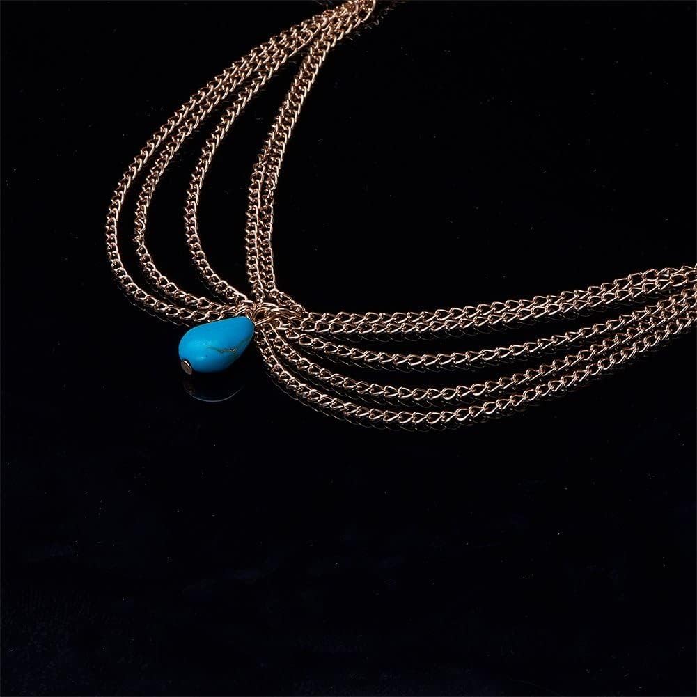 Pandahall 1 Pcs Unique Turquoise Chain Jewelry Headband Party Headpiece Hair Band For Girls by Pandahall