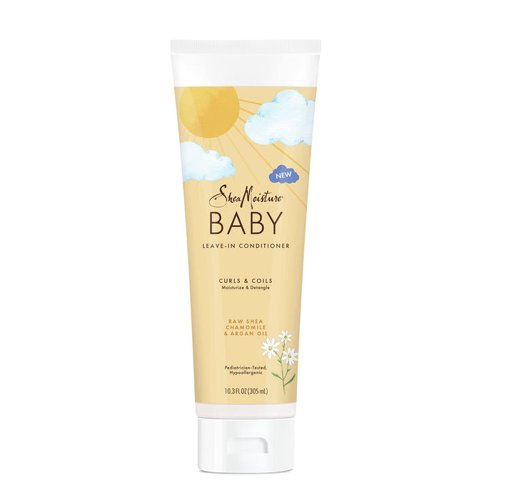 SheaMoisture Baby Leave-In Conditioner 10.3 oz and Conditioner 13 oz for Curly Hair Raw Shea, Chamomile and Argan Oil