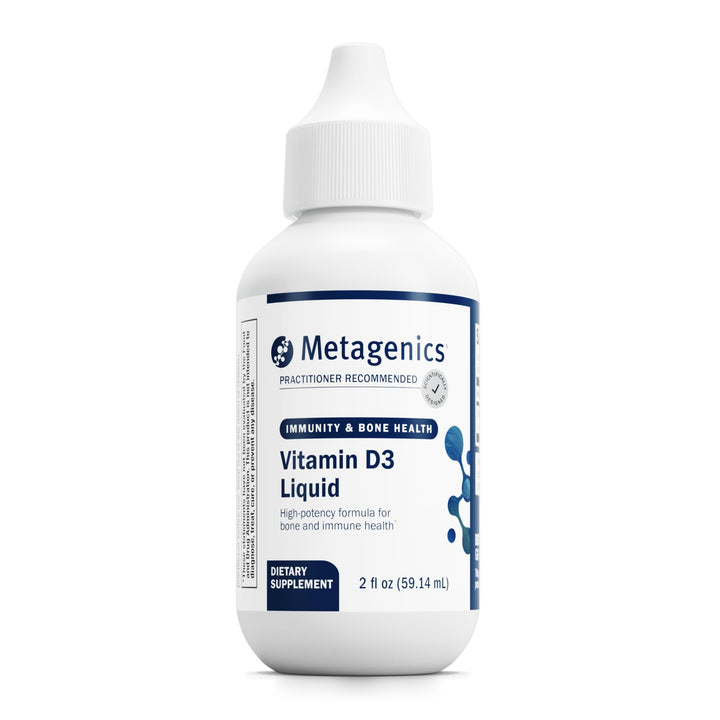 Metagenics D3 Liquid - 2 fl oz - Liquid Vitamin D3 - Bone Health & Immune Support* - Suitable for Kids - 2,275 Servings