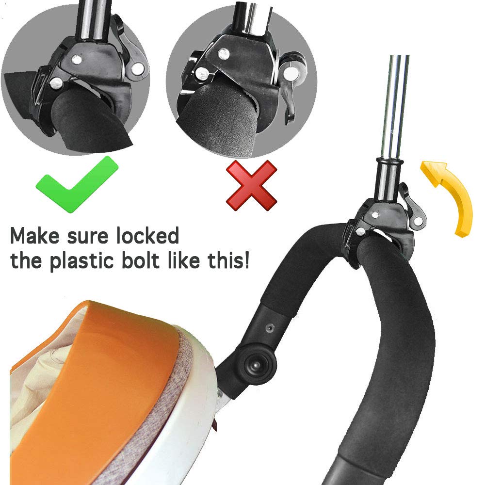 Umbrella Mount Holder, Adjustable Umbrella Mount Stand No Need Wrench to Attach/Detach Umbrella Clamp for Wheelchairs, Walker, Rollator, Biycle, Pram, Stroller, Black