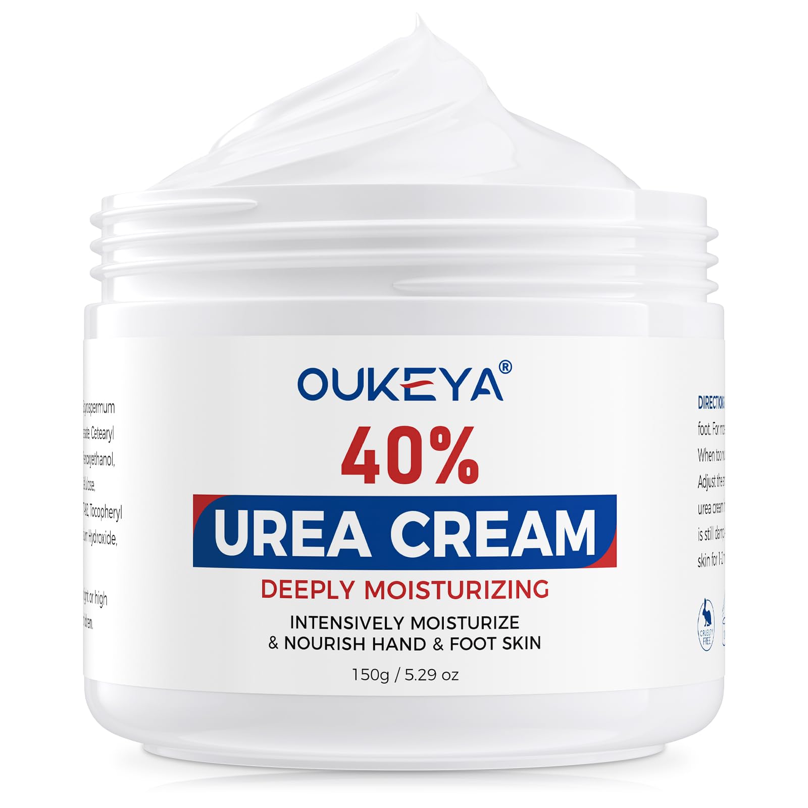 OUKEYA Urea Cream,NEW FORMULA Urea Cream 40 percent for Feet Maximum Strength,Dry Cracked Treatment Lotion for Knees & Elbows,Foot Dead Skin Cuticle Callus Remover Toenail Softener,5.29 oz