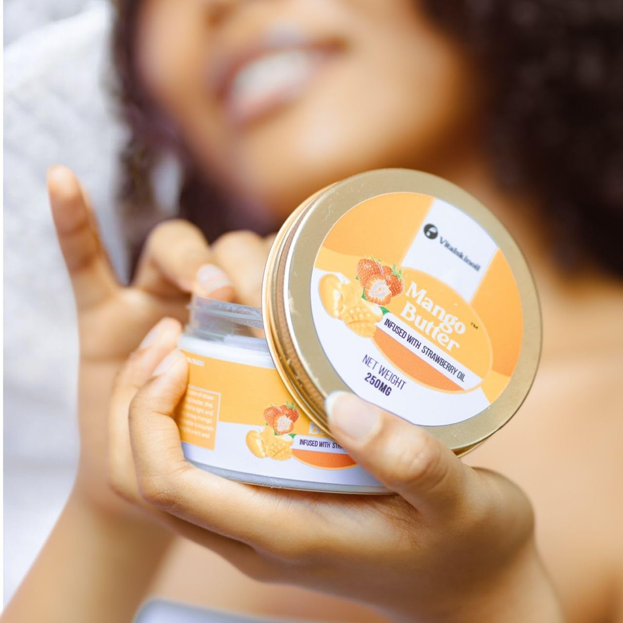 VITALSKINOIL Organic Mango scented fragrance Body Butter Infused with Strawberry Oil, Fragrance Body Cream, Body Butter for Women lotion smell good natural