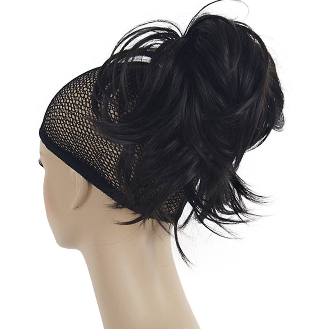 #4 Dark Brown : Lydell Adjustable Messy Style Ponytail Hair Extension Synthetic Hair-Piece with Jaw Claw (#4 Dark Brown)