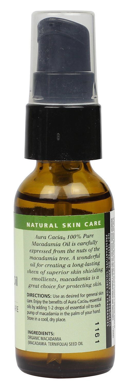 Aura Cacia Organic Skin Care Oil, Macadamia, 1-Fluid Ounce