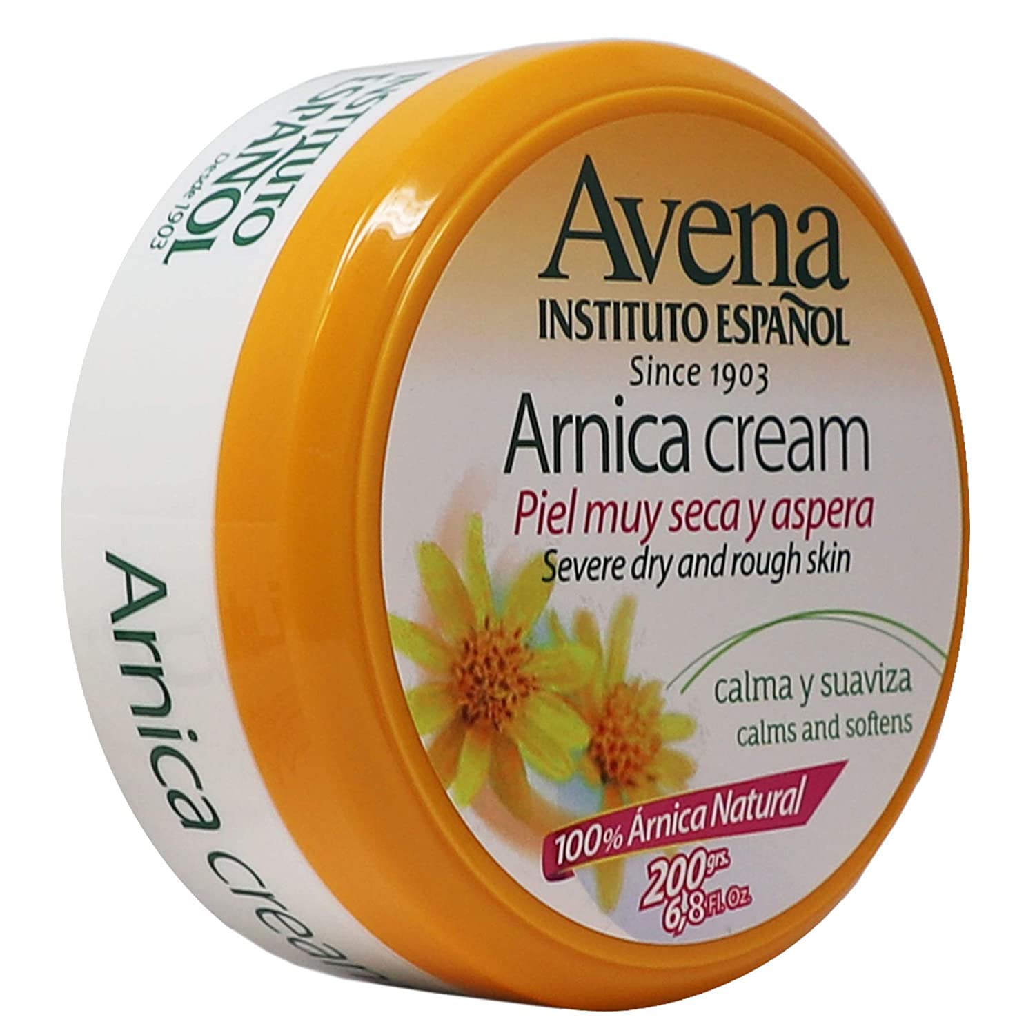 Avena Instituto Espanol Arnica Cream Softening Cream Helps Calm Severe Dry and Rough Skin with Natural Arnica 2pack Of 6.7 Ounce Cream Jars, 2 Count