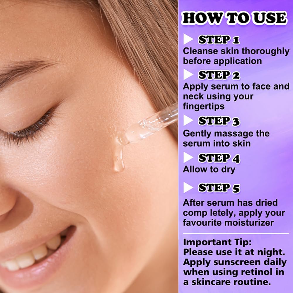 Retinol Serum for Face with Vitamin E & Squalane Nourishing and Moisturizing Firming Suitable For Liquid Late-night People Sensitive Skin1floz/30ml