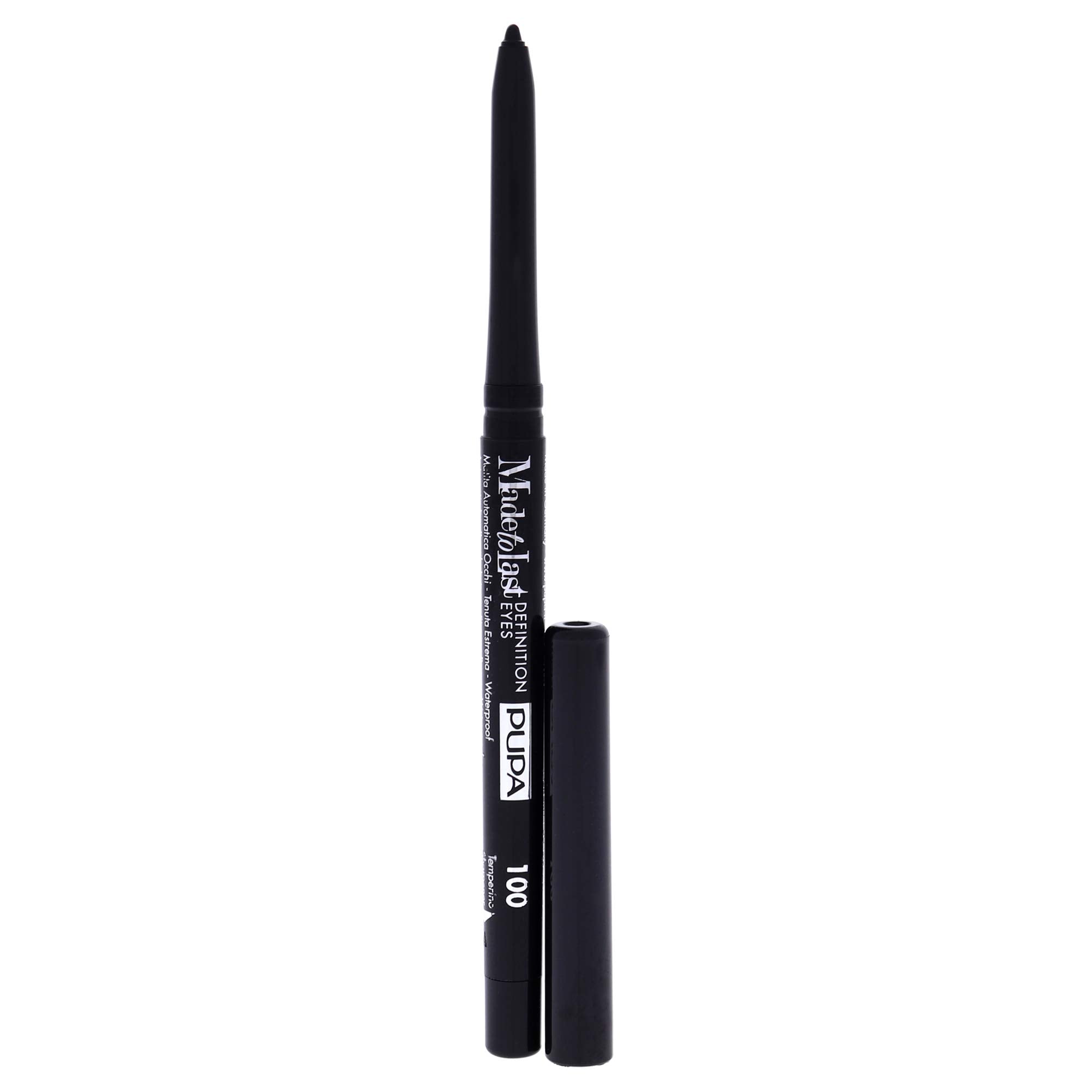 Pupa Milano Made To Last Definition Eyes, Extremely Long-Lasting Automatic Eye Pencil, Waterproof, Paraben Free, Intense, Creamy Color, Pencil with Sharpener - 100 Deep Black - 0.012 Oz