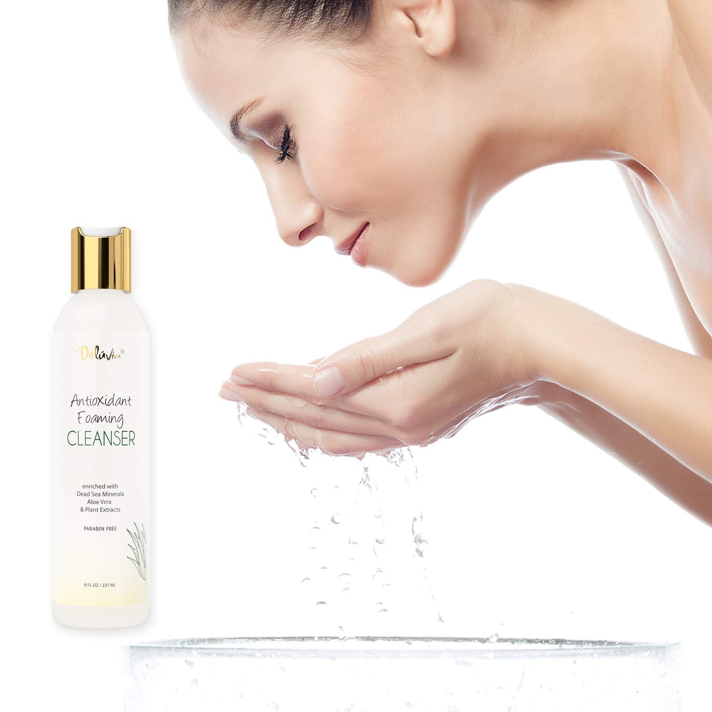 Antioxidant Gentle Foaming Facial Cleanser with Organic Aloe Vera, Dead Sea Salts and Plant Extracts. Hydrating Daily Cleansing for Men and Women