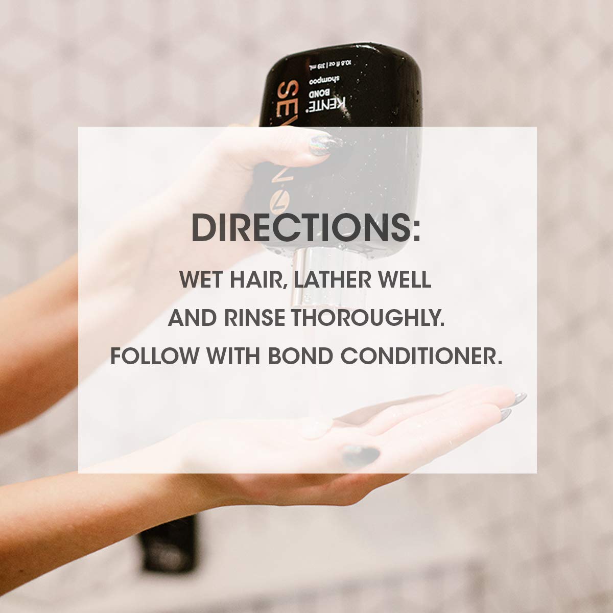 SEVEN Haircare KENTE BOND Shampoo for Split Ends + Damaged Hair, Sulfate Free, Cruelty Free with Green Tea, Guar & Pro Vitamin B5 for Men & Women, Made in USA, 32 oz.