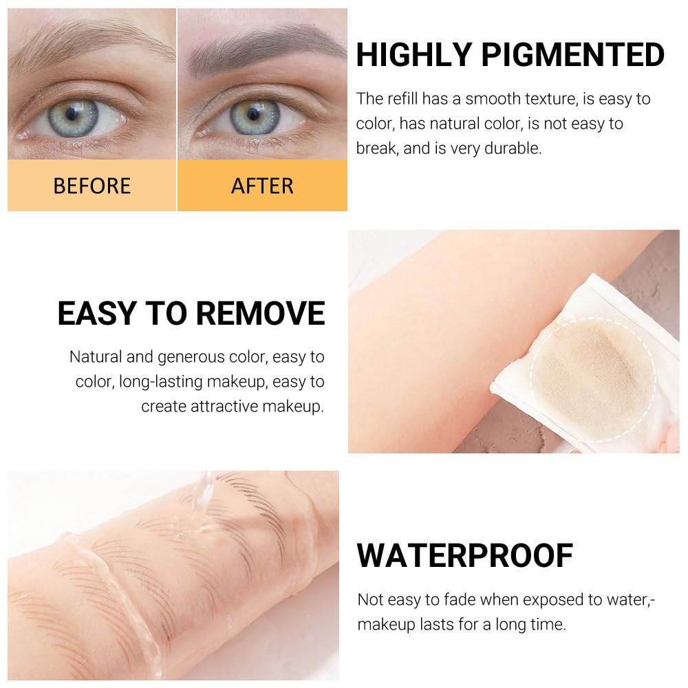 FeiCuiYun 6Pcs Wooden Hard-Core Dark Brown Eyebrow Pencils Set, Eyebrow and Eyeliner Pencils, Long Lasting Waterproof and Sweat-Proof, Beginner Makeup Eyebrow Penci, Create a Natural Brow Makeup