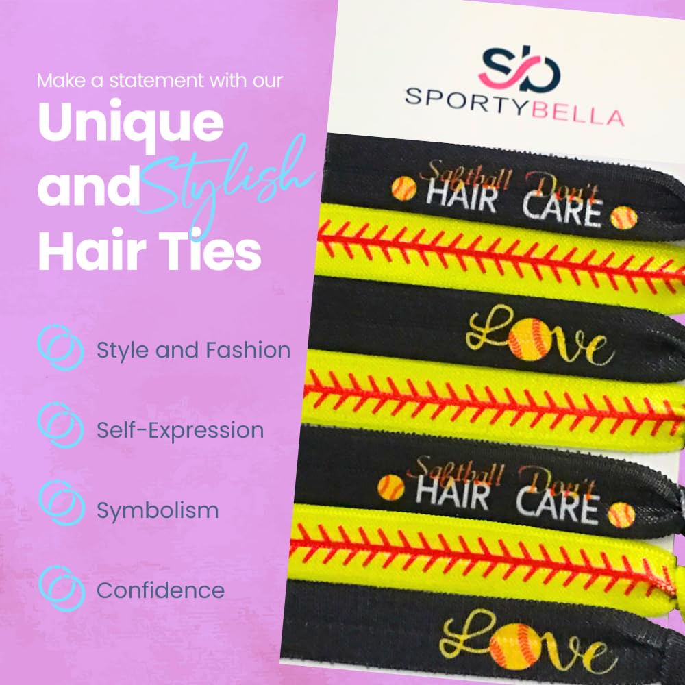 Infinity Collection Infinity Collection Softball Hair Accessories, Girls Softball Hair Ties, Perfect Softball Player and Softball Teams
