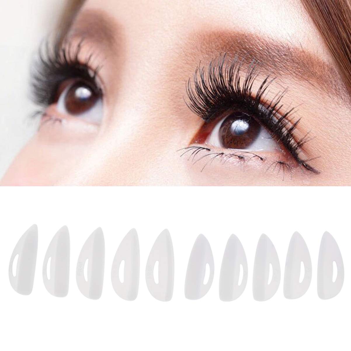 Lurrose 10 Pairs Eyelash Perming Curlers Perming Pads Lash Lift Rods Curler Shield Pads for Girls Ladies