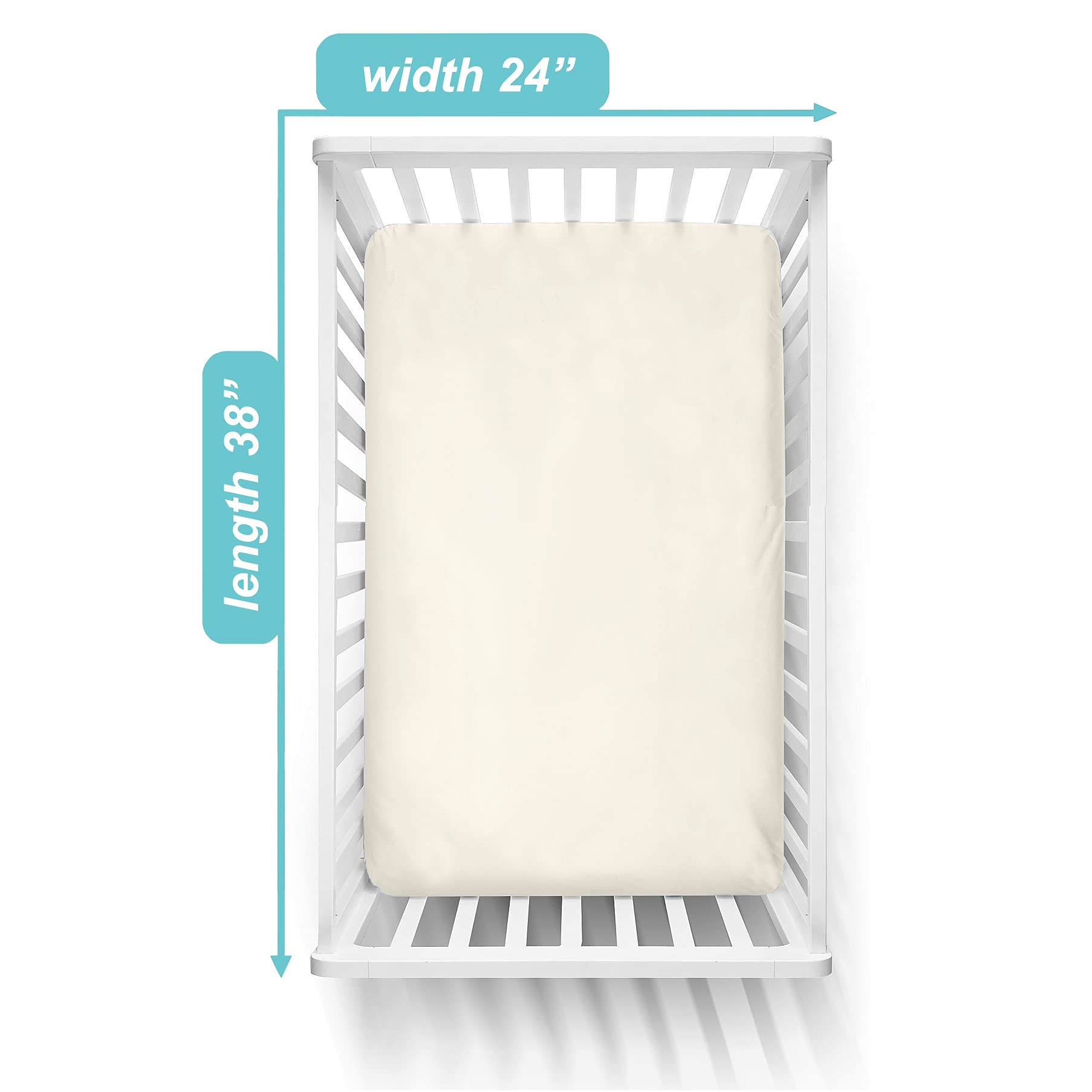 American Baby Company 100% Natural Supreme Cotton Jersey Knit Fitted Portable/Mini-Crib Sheet, Ecru, Soft Breathable, for Boys and Girls