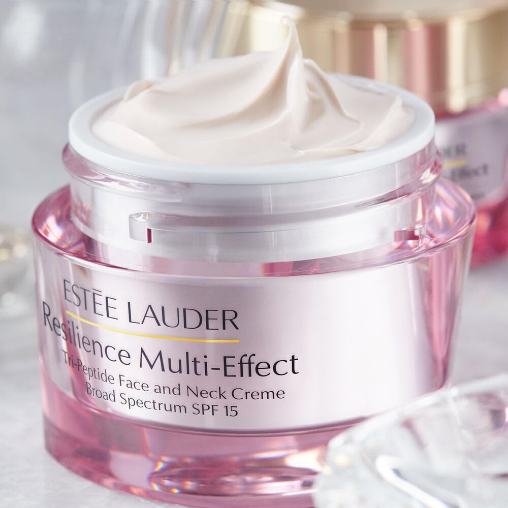 Estée Lauder Resilience Multi-Effect Tri-Peptide Face and Neck Cream Moisturizer SPF 15 for Normal/Combination Skin | Plumping & Anti-Aging, 2.5 Ounce
