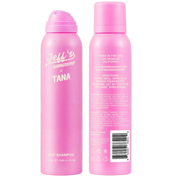 Jeff's Barbershop Jeff x Tana Dry Shampoo, Dry Shampoo Hair Spray, Jeff Wittek & Tana Mongeau, Clear, 4.1 fl oz