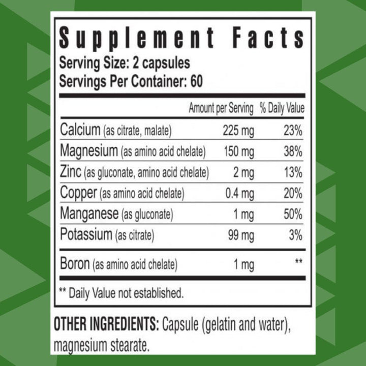 Youngevity Bio Calcium™ - Bioavailable Chelated Calcium + Magnesium, Zinc, Copper, Potassium, Boron - Absorbable Bone Support Supplement - (120 Capsules)