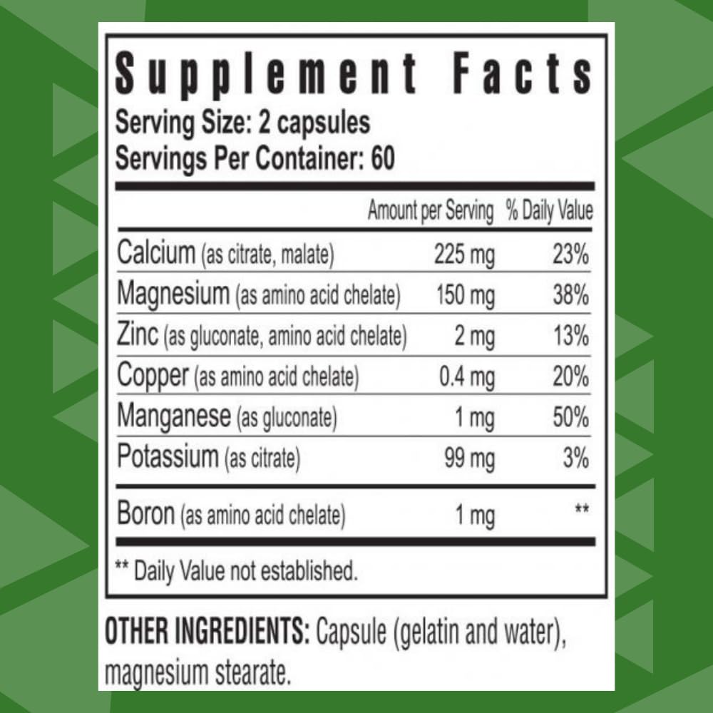 Youngevity Bio Calcium™ - Bioavailable Chelated Calcium + Magnesium, Zinc, Copper, Potassium, Boron - Absorbable Bone Support Supplement - (120 Capsules)