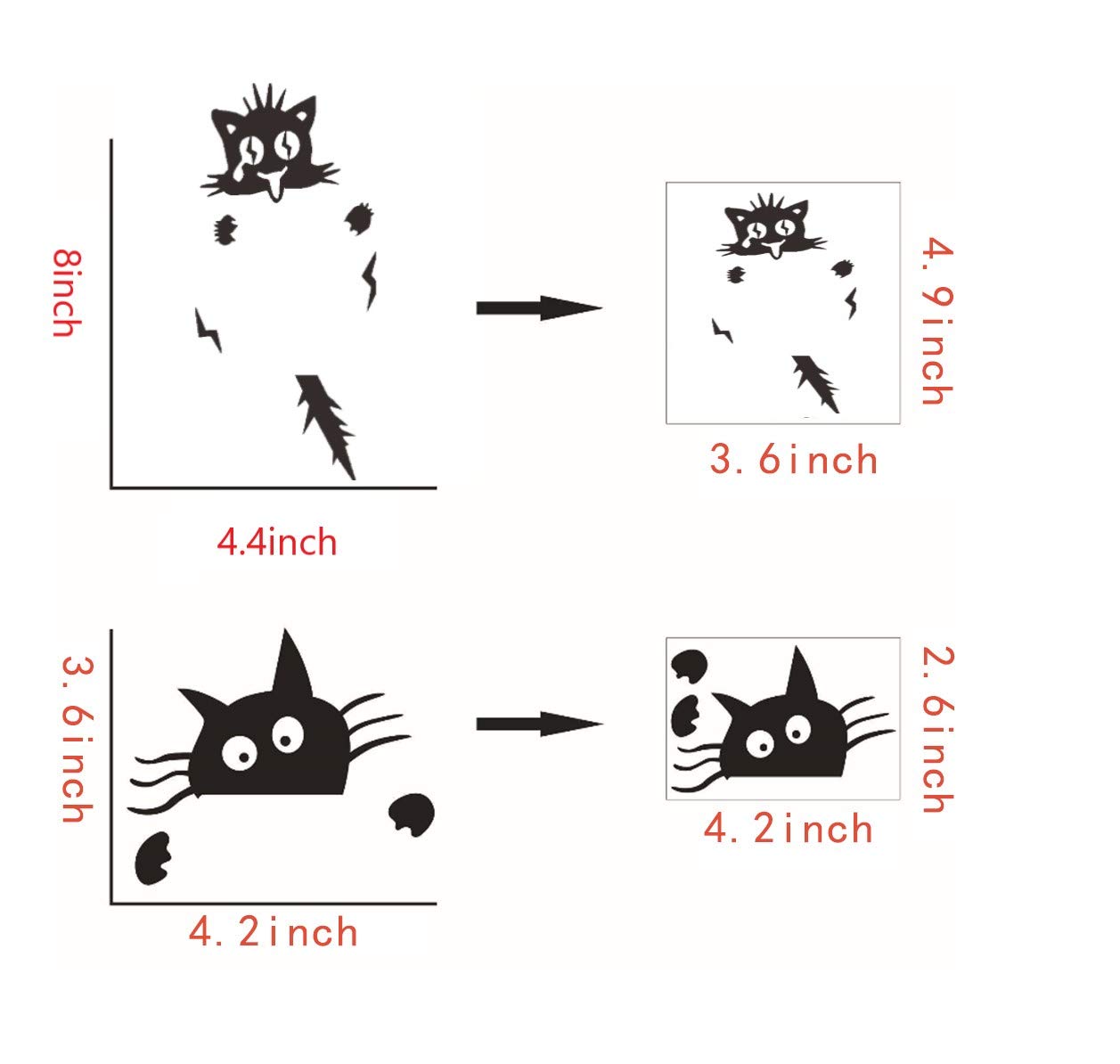 Removable Switch Sticker, 6 Pcs Cute Black Cats Cartoon Wall Sticker, Light Switch Decor Decals, Family DIY Decor Art Stickers Home Decor Wall Art for Kids Living Room Office Home Decoration