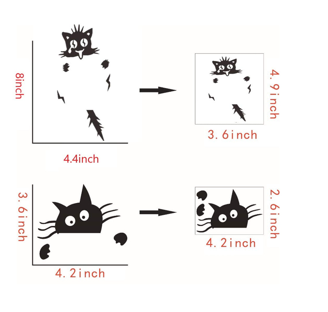 Removable Switch Sticker, 6 Pcs Cute Black Cats Cartoon Wall Sticker, Light Switch Decor Decals, Family DIY Decor Art Stickers Home Decor Wall Art for Kids Living Room Office Home Decoration