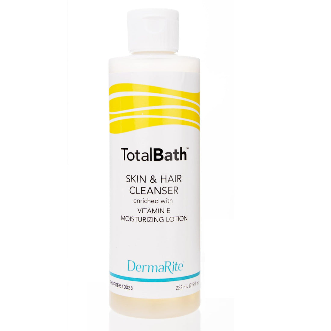 TotalBath Skin and Hair Cleanser - 2 Pack, 7.5 Oz - Full Body Shampoo and Body Wash Moisturizing Lotion - Enriched with Vitamin E - Ideal for Sensitive Skin, Rinse Free