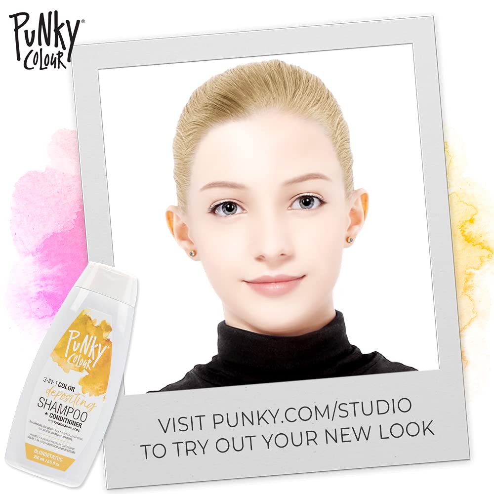 Punky Blondetastic 3-in-1 Color Depositing Shampoo & Conditioner with Shea Butter and Pro Vitamin B that helps Nourish and Strengthen Hair, 8.5 oz