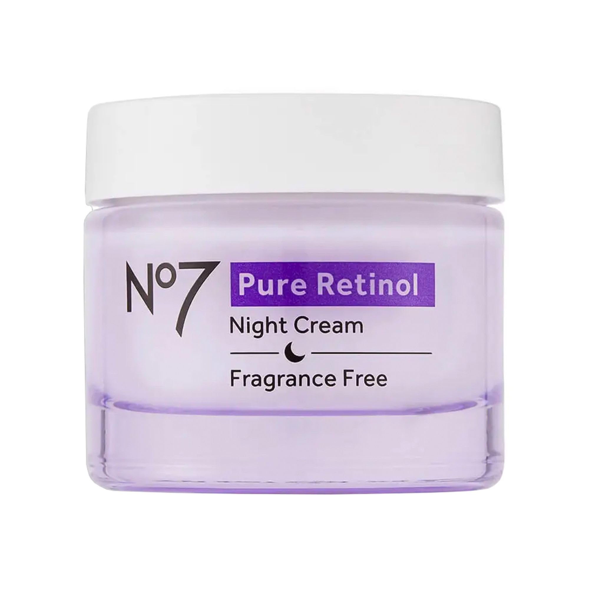 No7 Pure Retinol Night Cream - Collagen-Boosting Retinol Cream that Visibly Smoothes, Plumps & Firms Complexion - Dermatologist Approved & Fragrance-Free (1.69 Fl Oz)