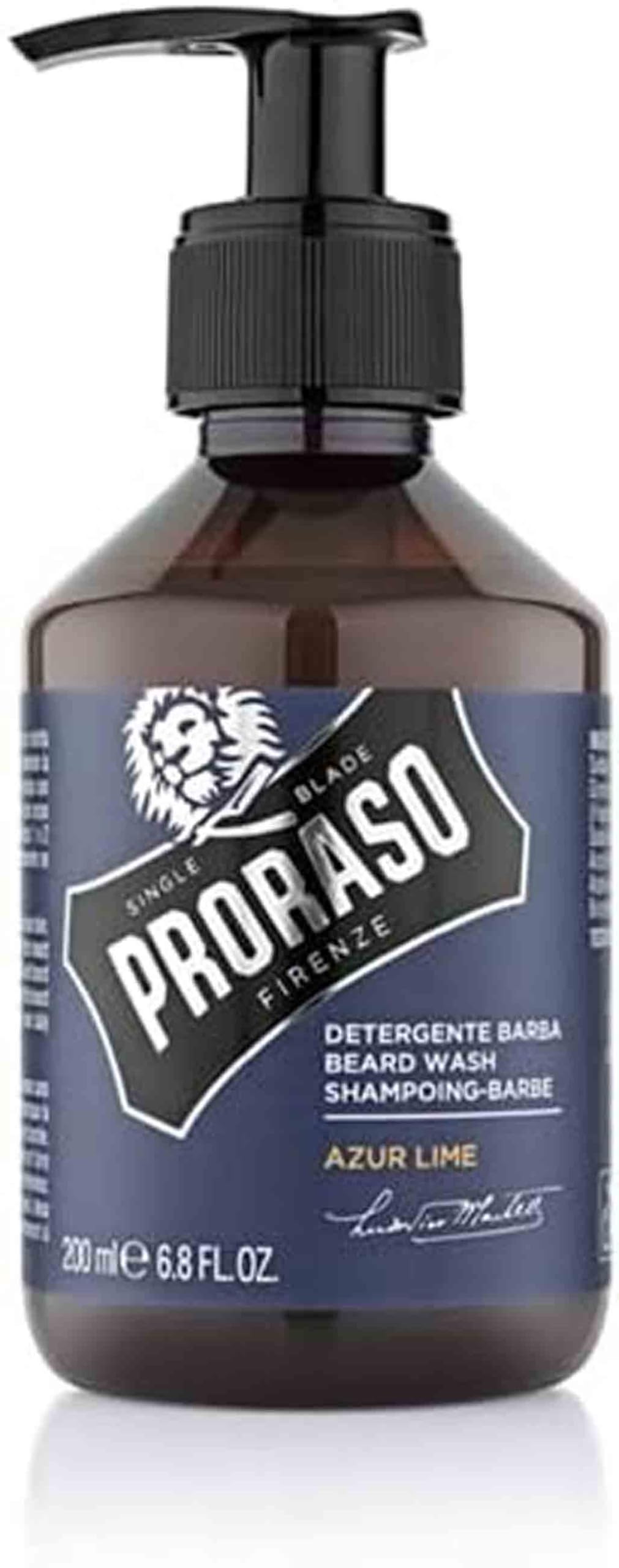 Proraso Single Blade Beard Wash, Azur Lime, 6.8 fl. oz