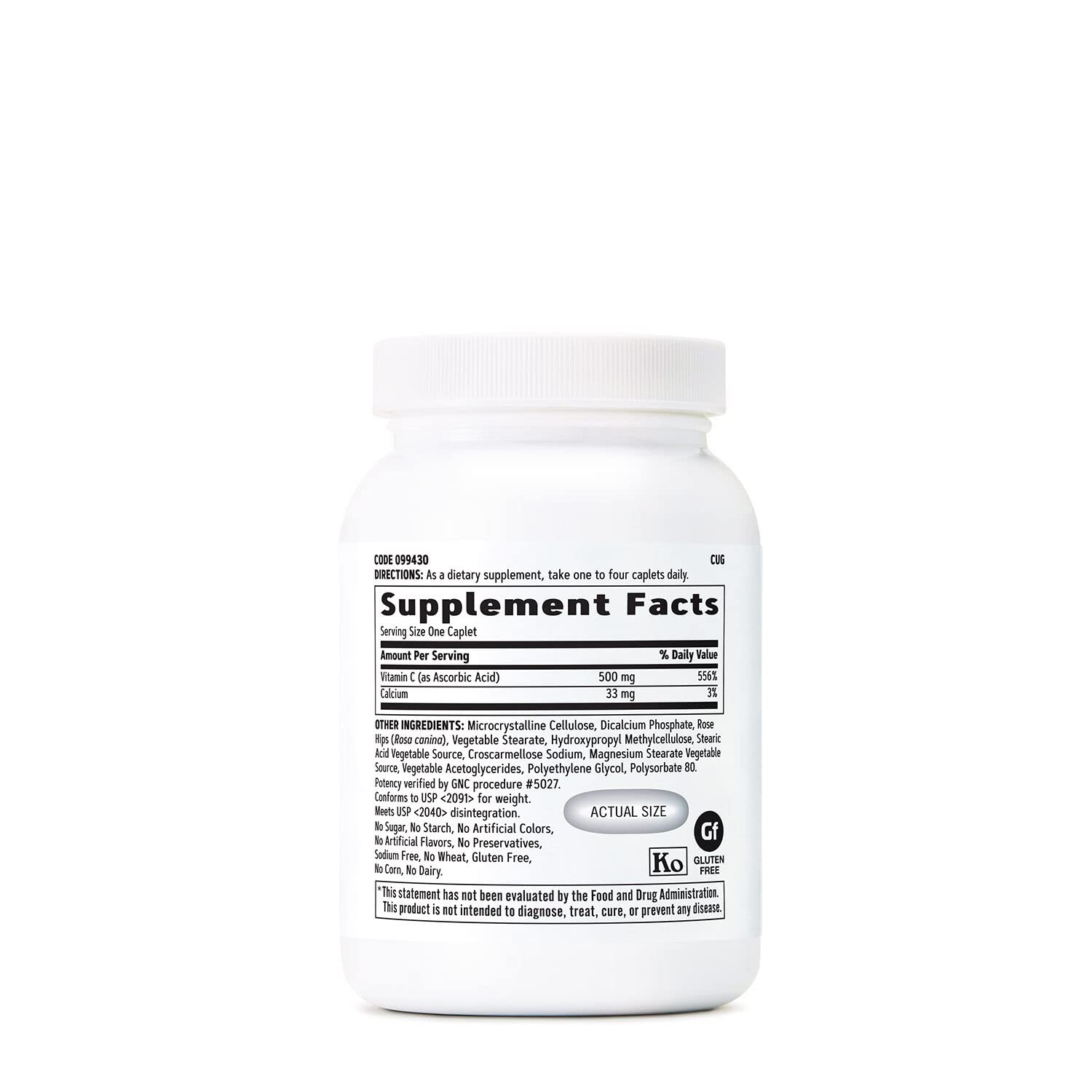 GNC Vitamin C 500mg, 250 Caplets, Provides Immune Support