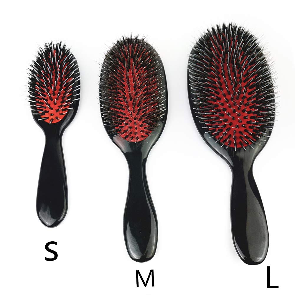 Wiginway Hair Wigs CombsNylon Pins Brush Human Brushes Nylon Boar Bristle Best Paddle Ellipse Handle Salon Massaging Head Care Brush(L)